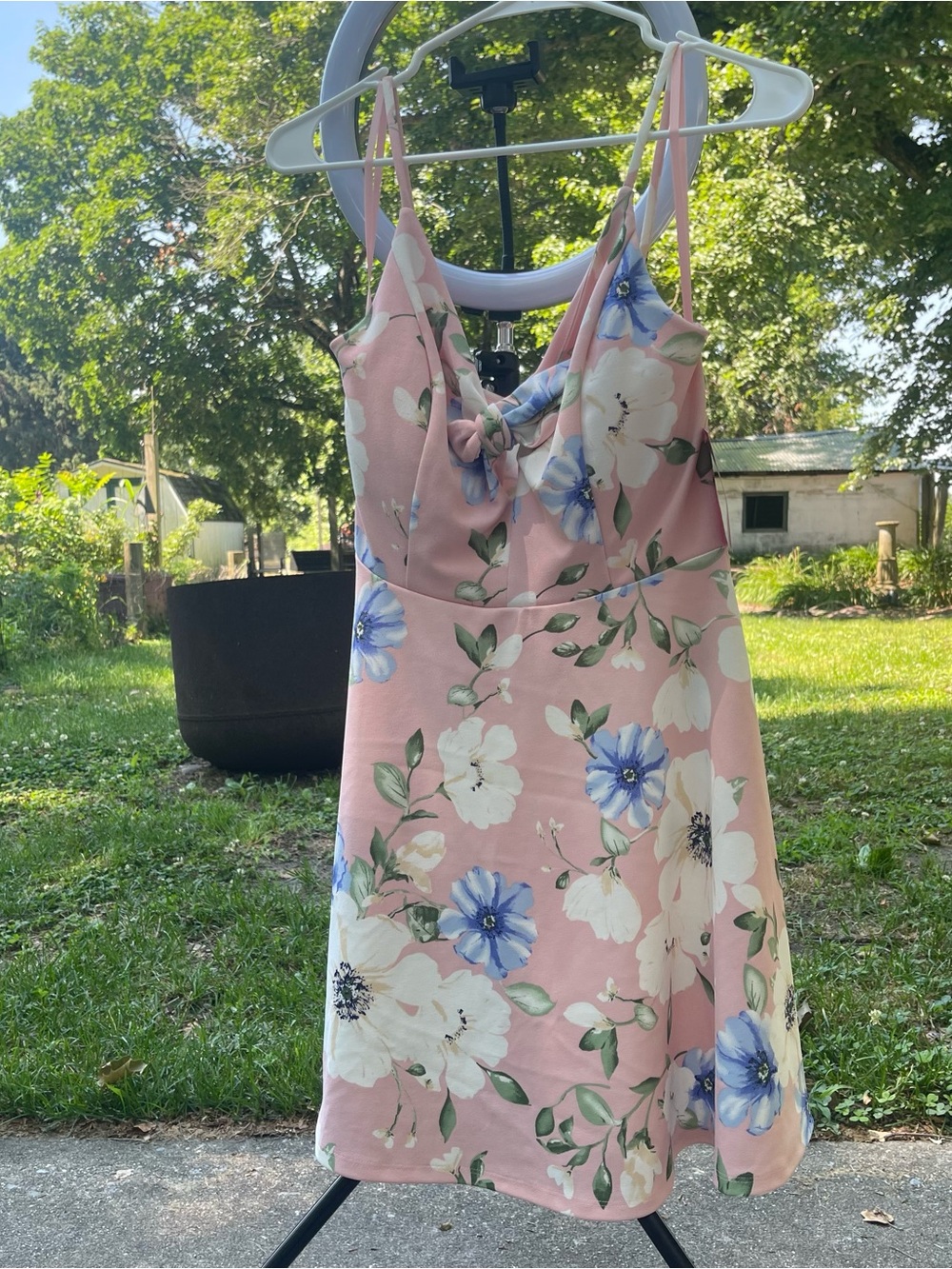 NWT Xhilaration Pink Floral Spaghetti Strap Sundress Size Small